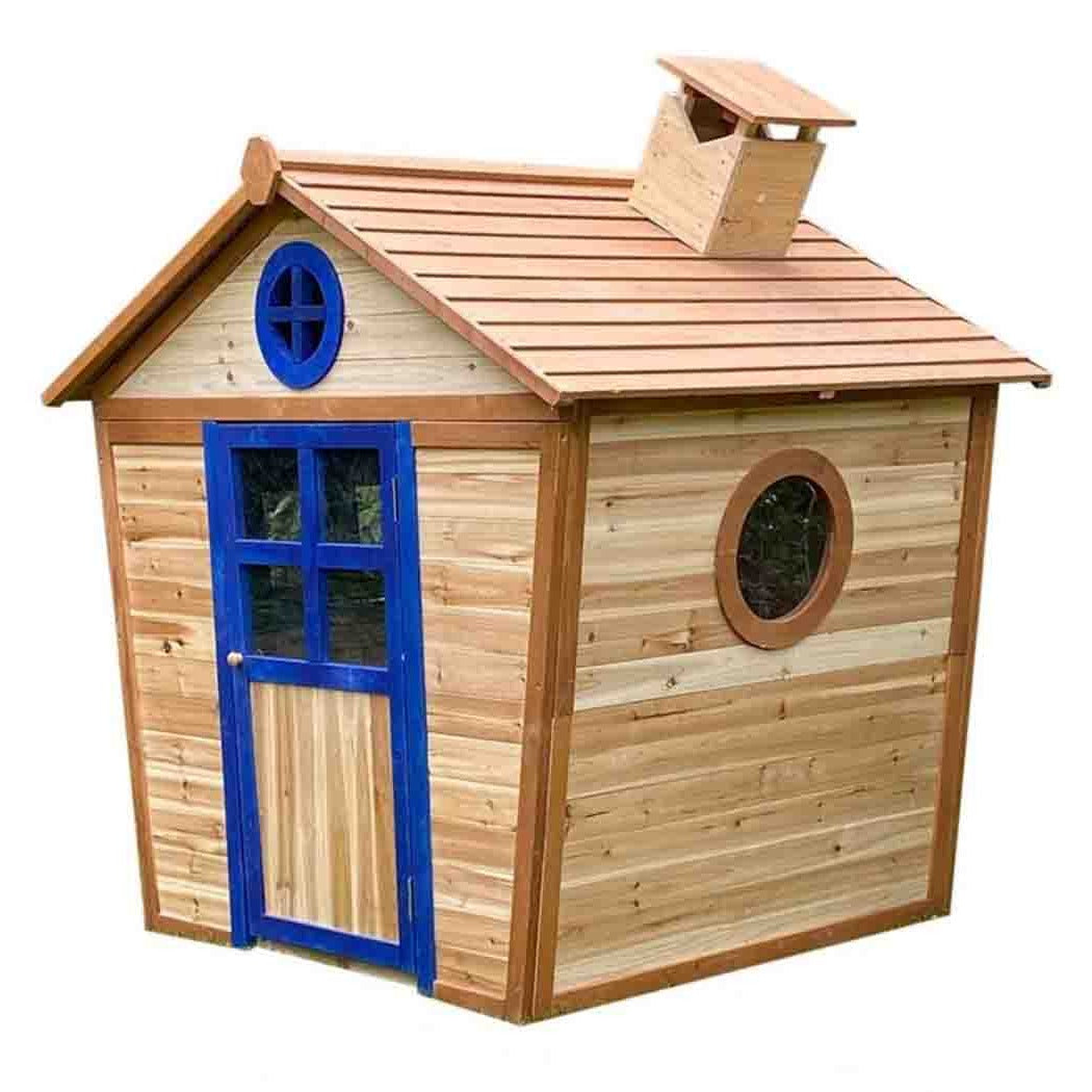 redwood lodge wooden playhouse