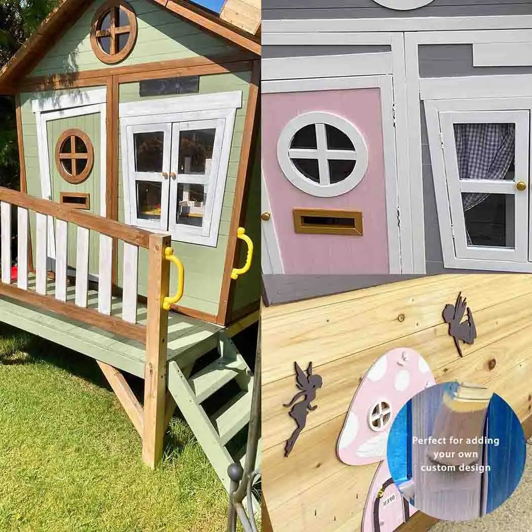 Tall Luxury Wooden Playhouse With Slide