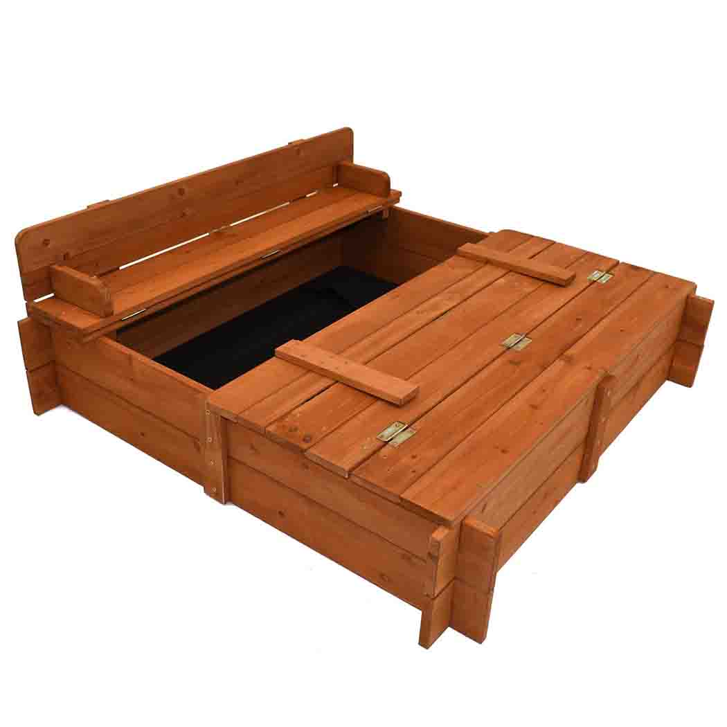 Big Game Hunters Sandpits Square Wooden Sandpit with Folding Lid - 96cm